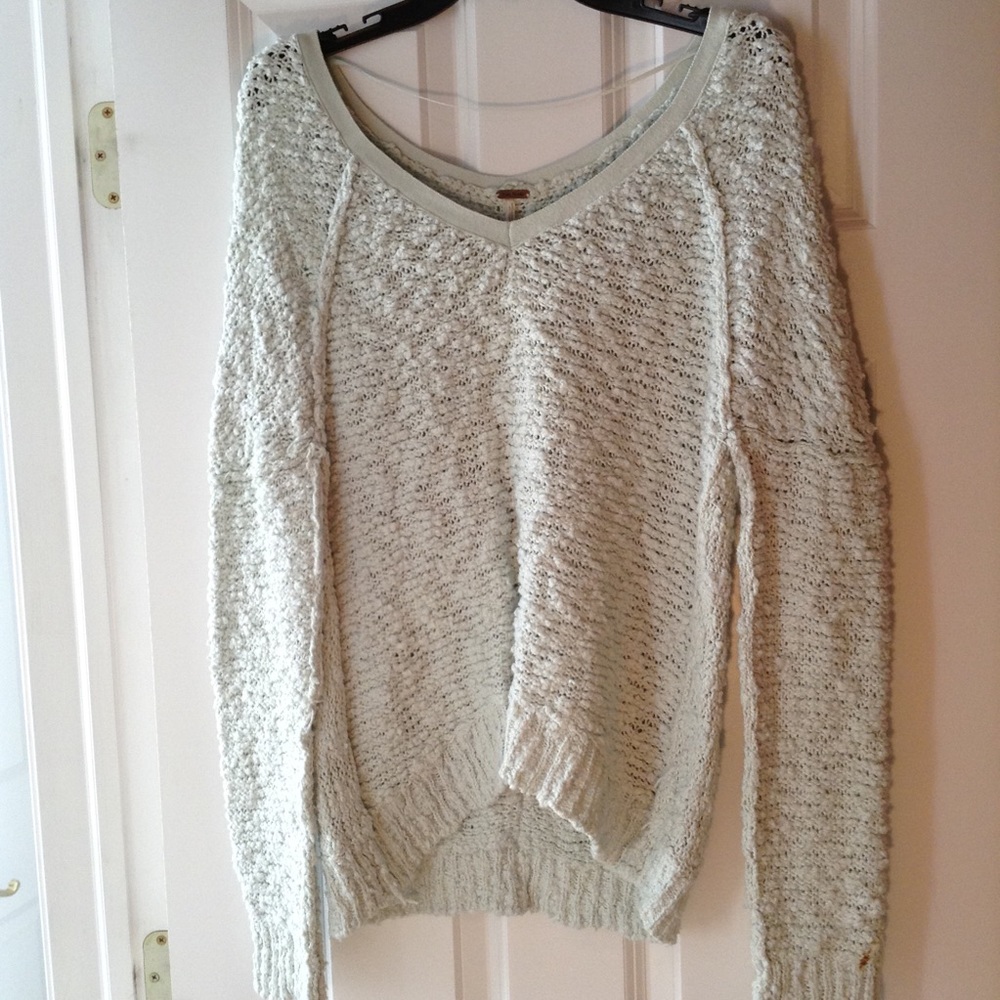 Free People Light Blue Knit Sweater